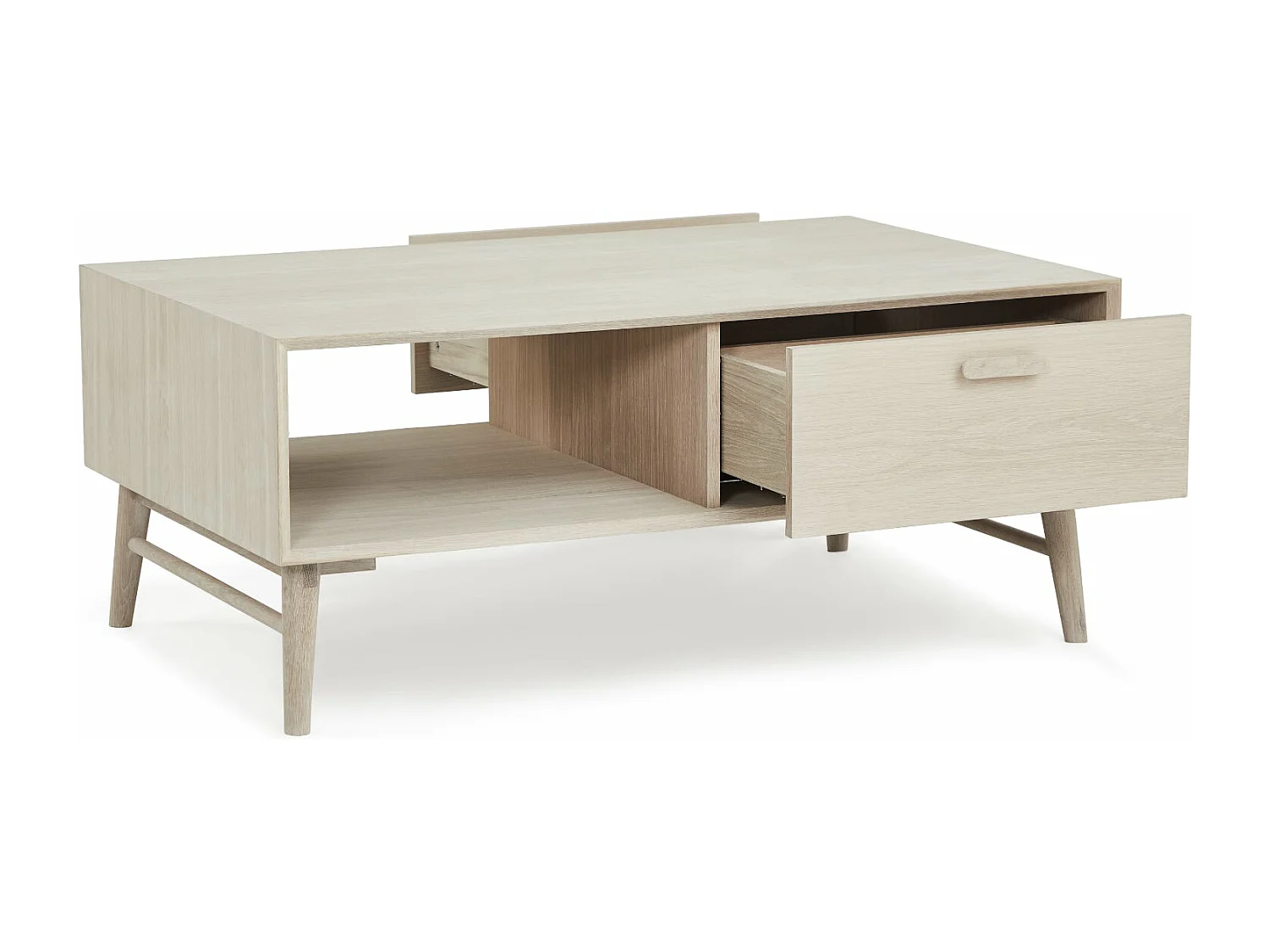 Rechteckiger Couchtisch Porto - Eichenholz & MDF - Weißöl