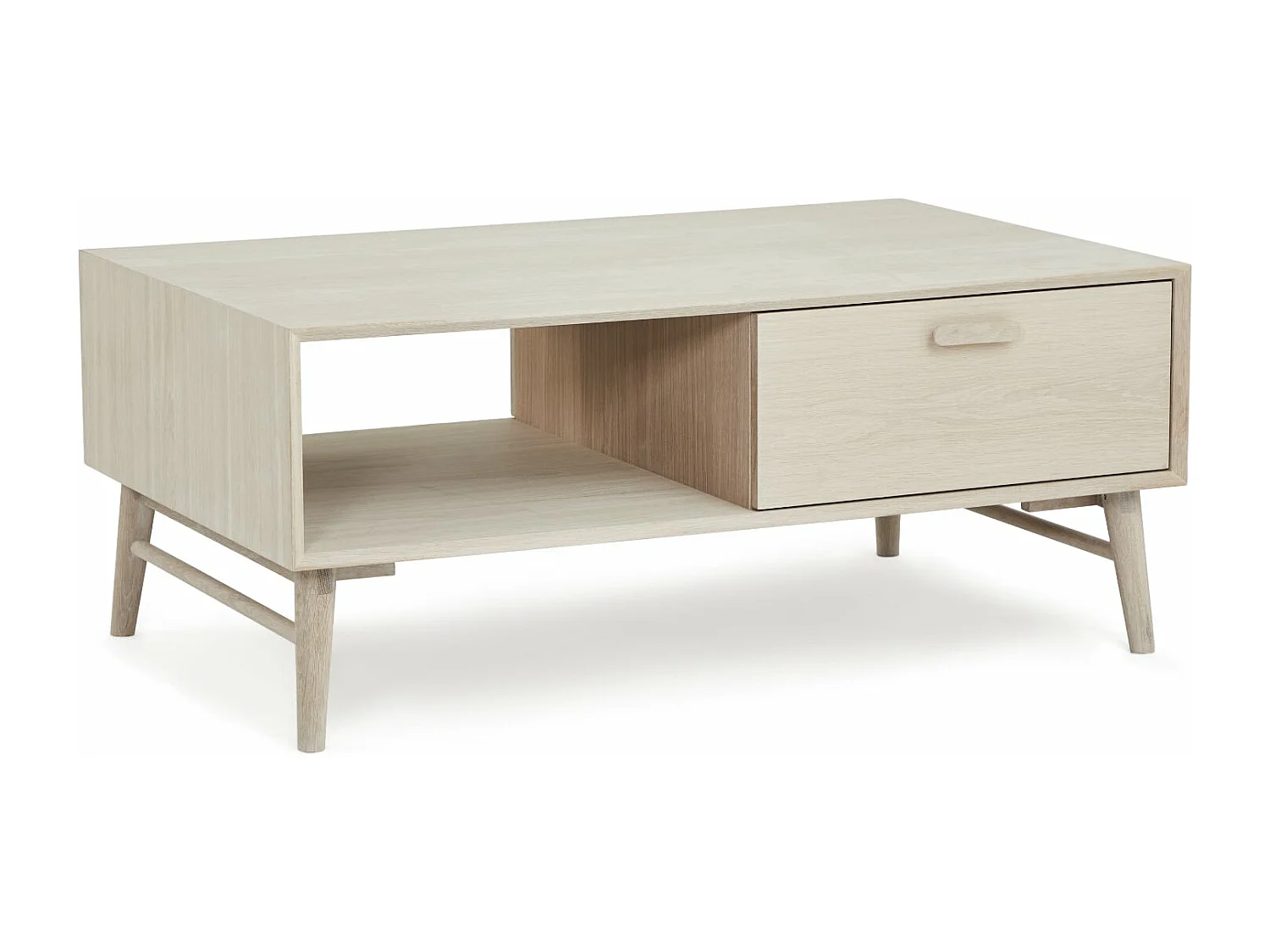 Rechteckiger Couchtisch Porto - Eichenholz & MDF - Weißöl