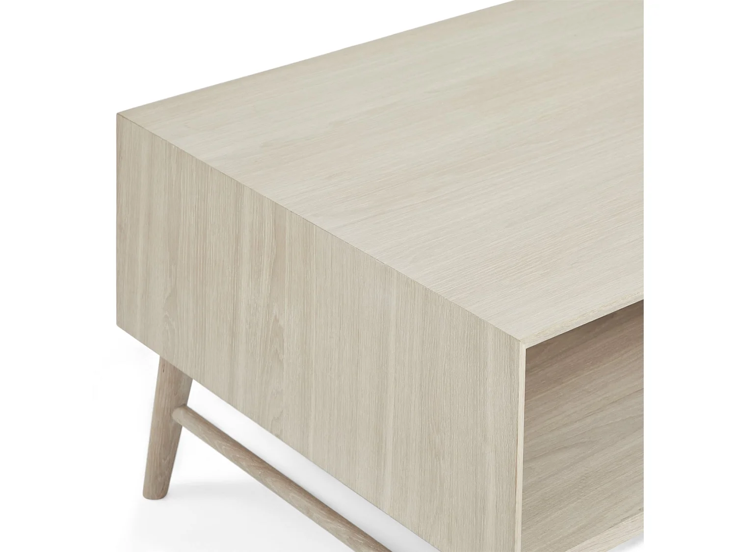 Rechteckiger Couchtisch Porto - Eichenholz & MDF - Weißöl