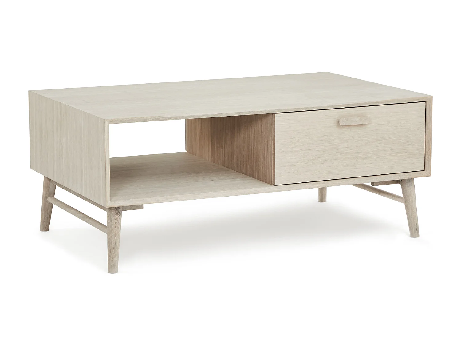 Table basse Porto - Rectangulaire - Chêne massif et - huile blanche