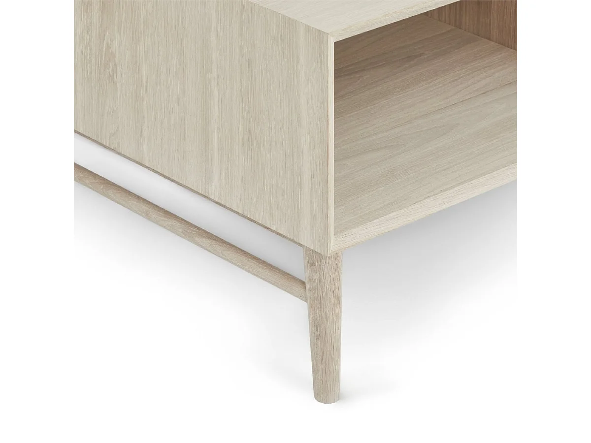 Table basse Porto - Rectangulaire - Chêne massif et - huile blanche