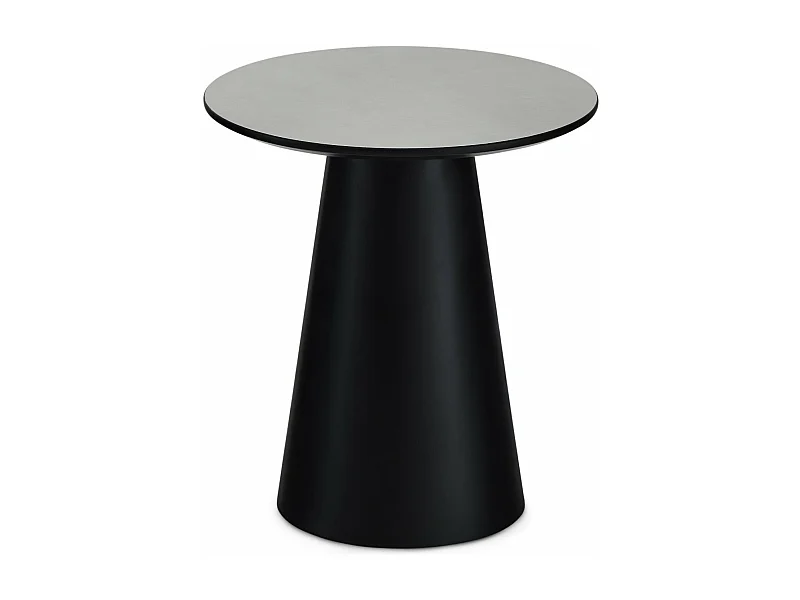 Runder Couchtisch Tango - MDF & Marmor - Hellgrau