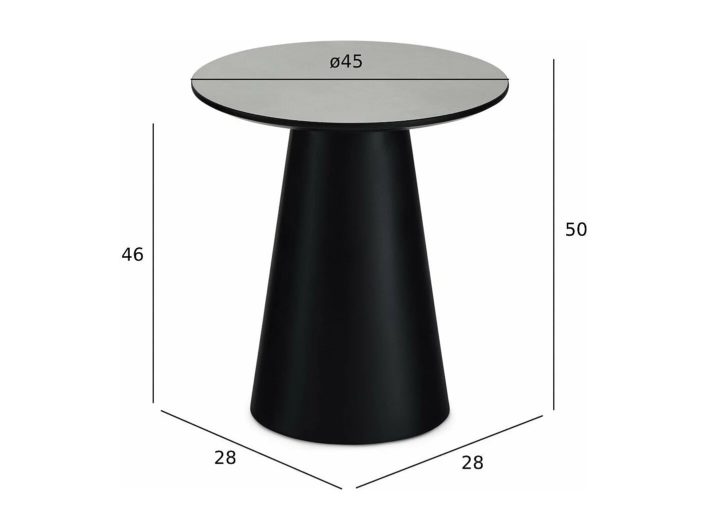 Tavolino rotondo Tango - MDF e Melamina - Grigio