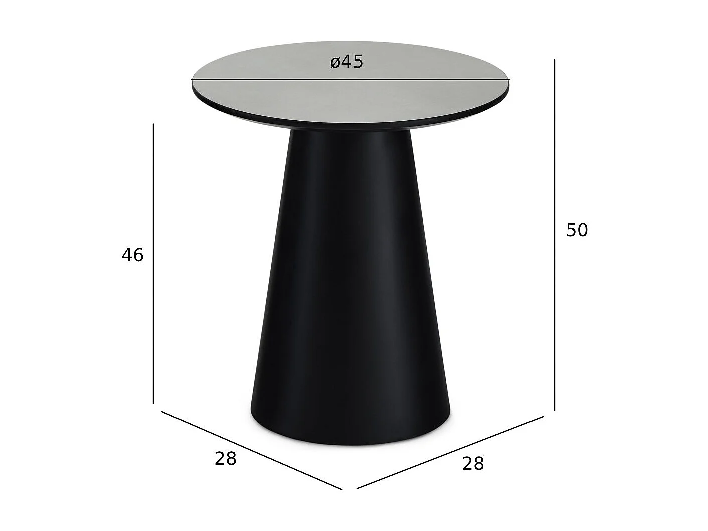 Ronde Salontafel Tango - MDF & melamin - Grijs