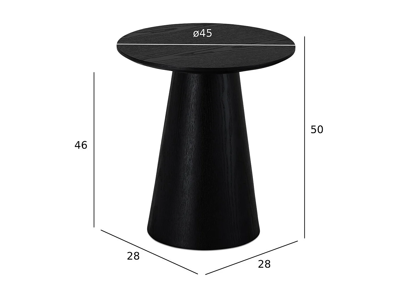 Ronde Salontafel Tango - MDF & egetræsfinér - Zwart