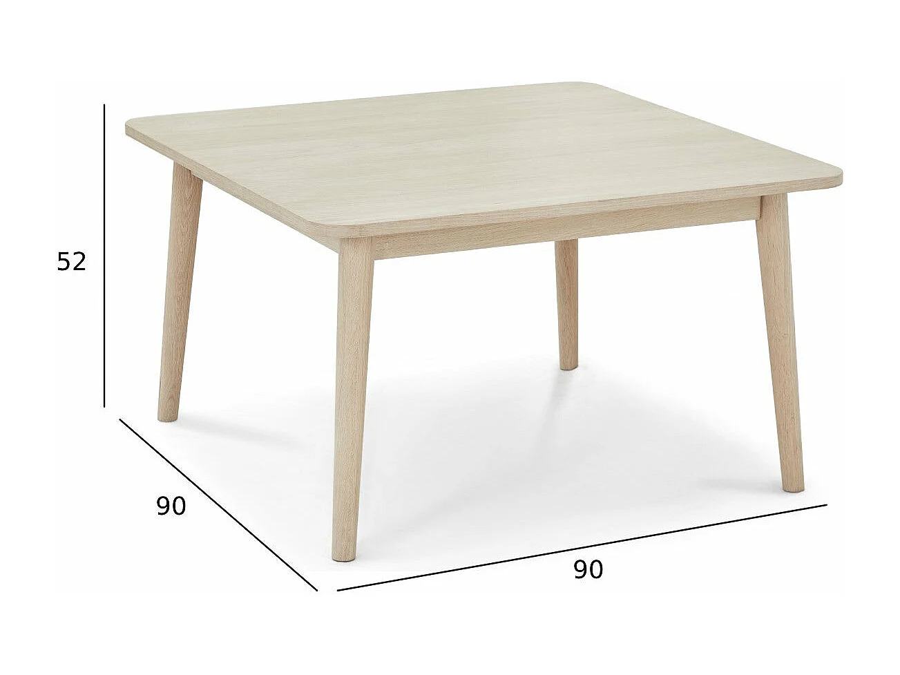 Rechthoekige Salontafel Texas - Massief eikenhout - Naturel