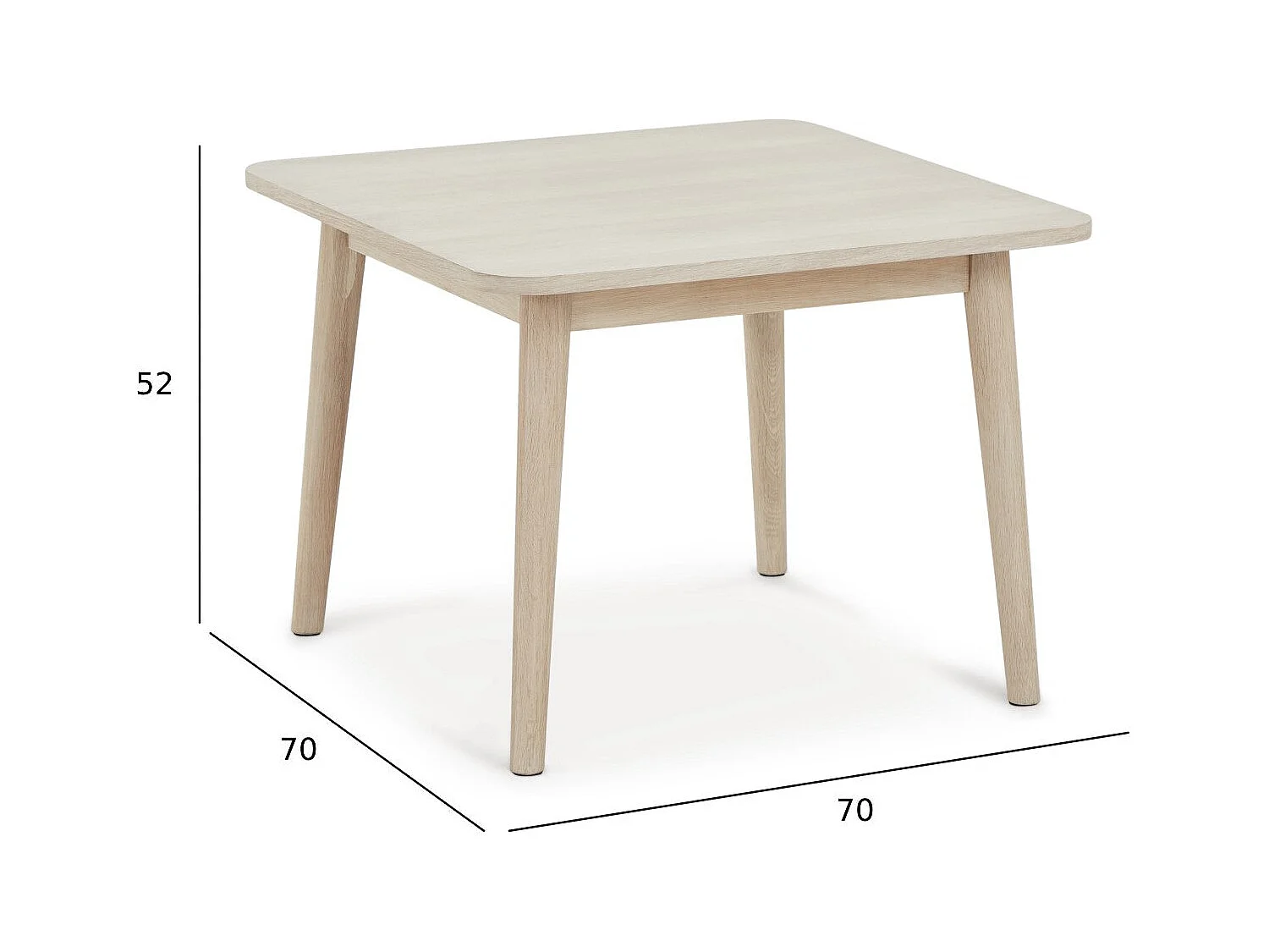 Table basse Nyborg - Carrée - Chêne massif et - huile blanche