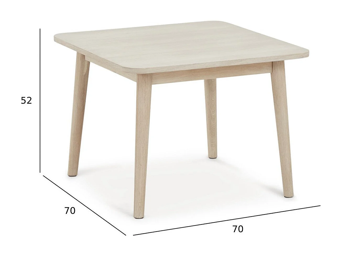 Table basse Nyborg - Carrée - Chêne massif et - huile blanche