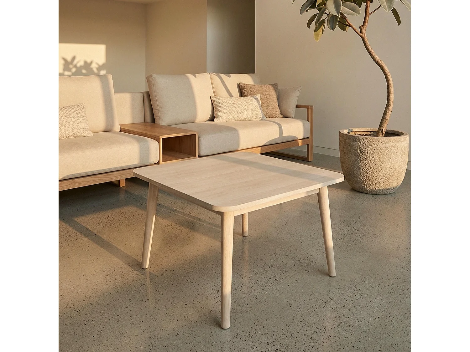 Rechthoekige Salontafel Texas - Massief eikenhout - Naturel