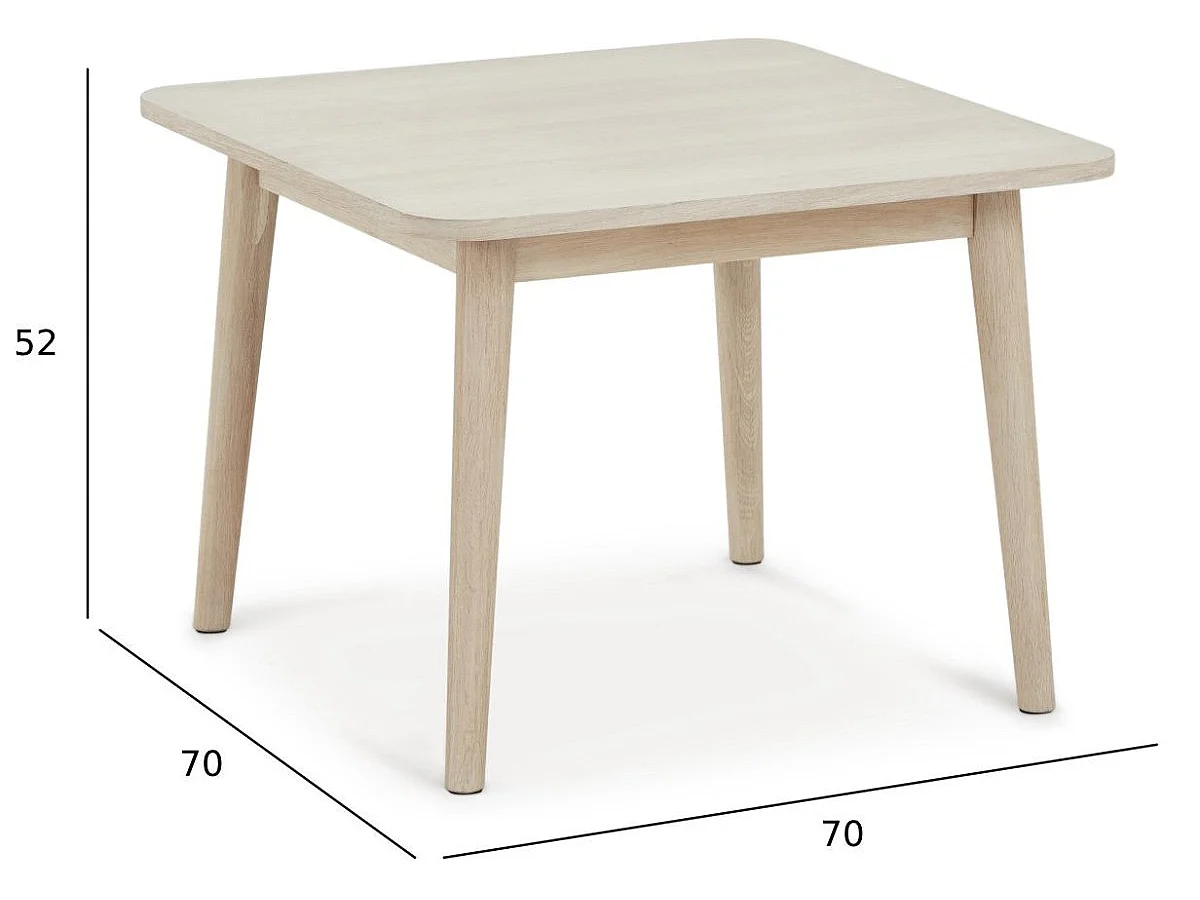 Table basse Nyborg - Carrée - Chêne massif et - huile blanche