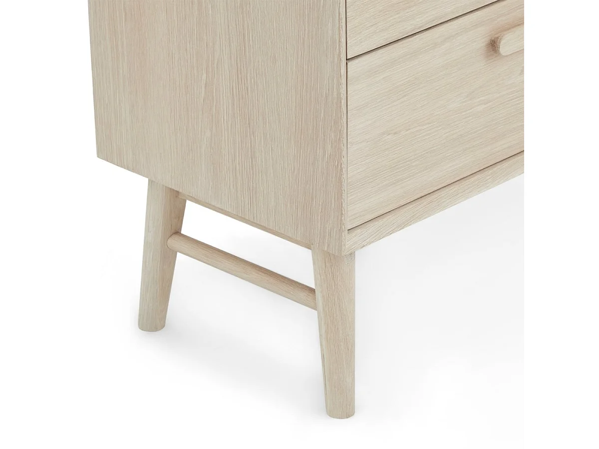 Boekenkast Porto - met 4 nissen, 2 laden - Massief eikenhout & MDF - Witte olie