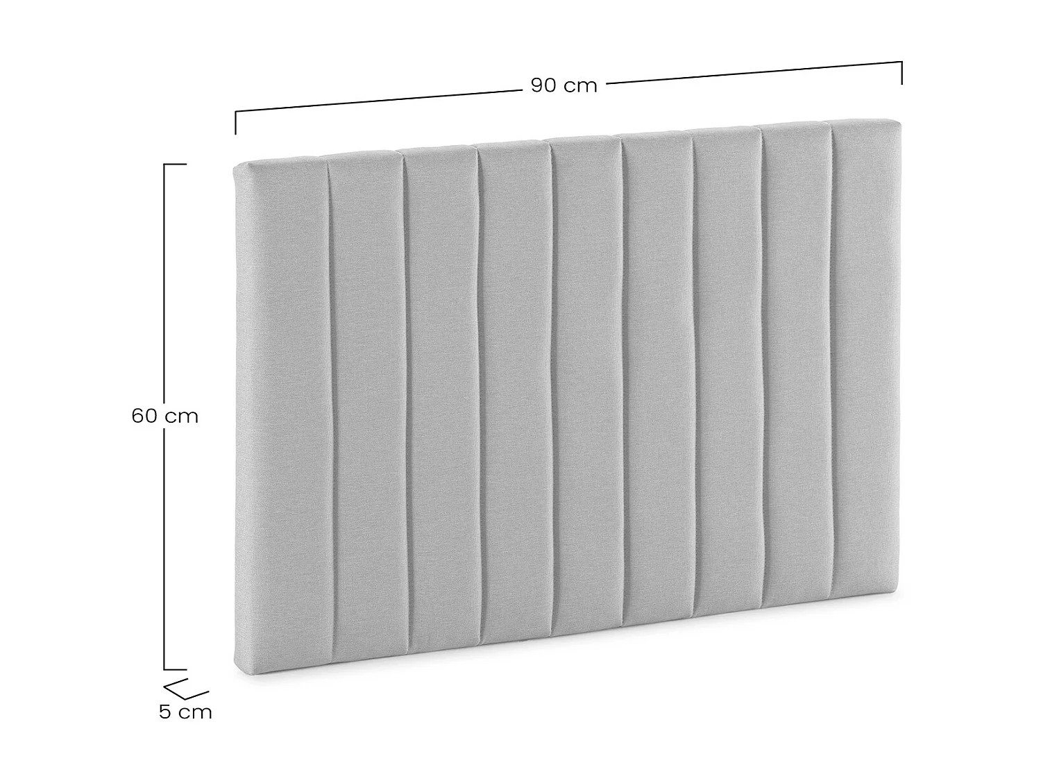 Tête de lit tapissée Eris 90x60 cm Beige