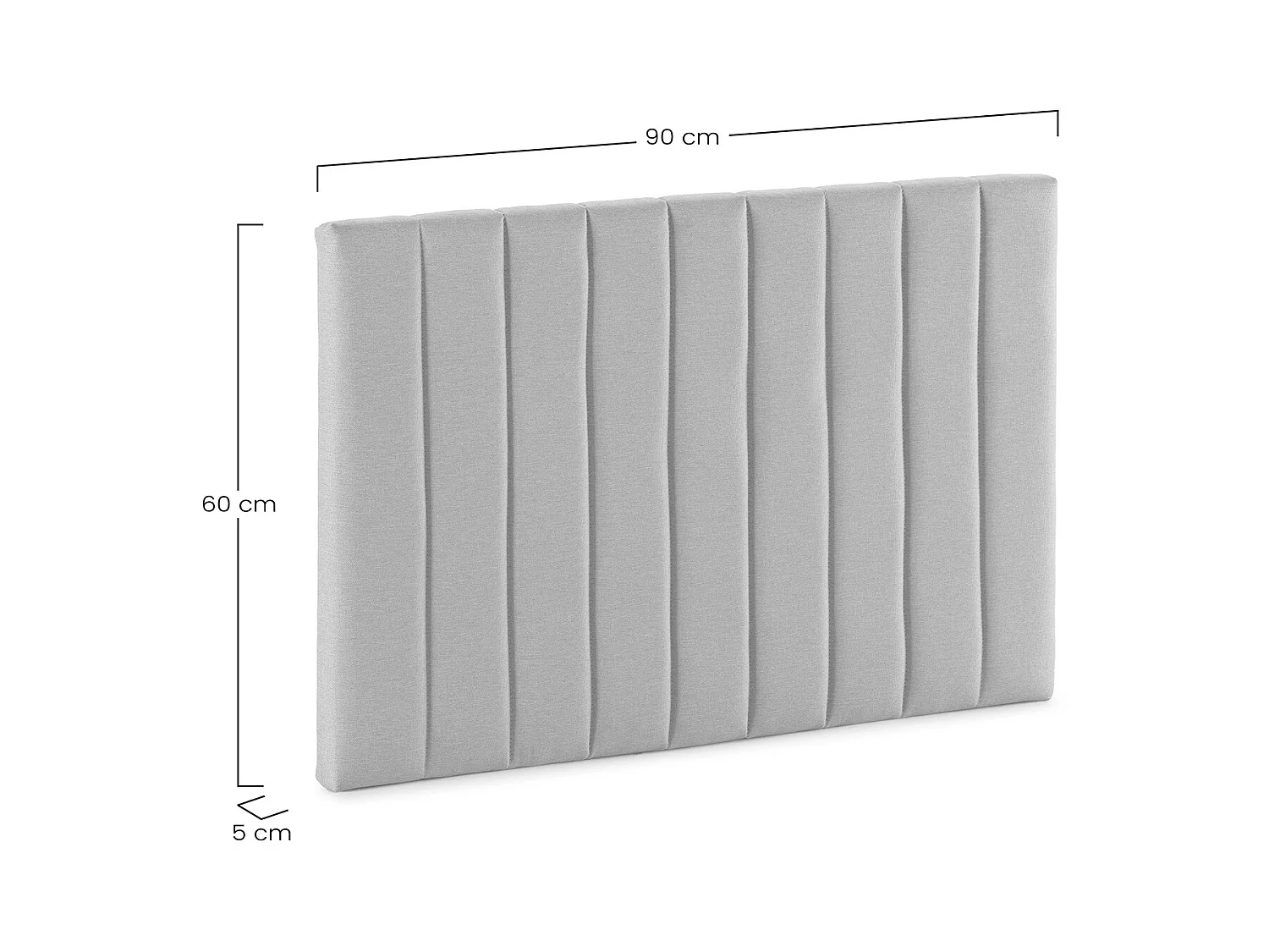 Cabecero Eris tapizado 90x60 cm Gris oscuro