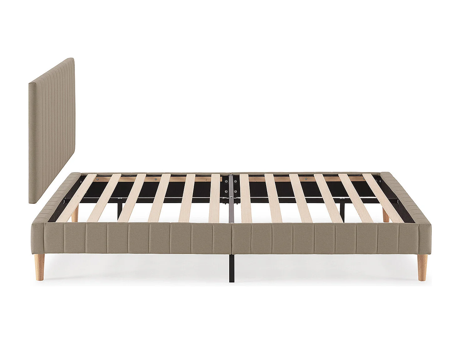 Sommier + tête de lit Eris 150x190 cm Beige