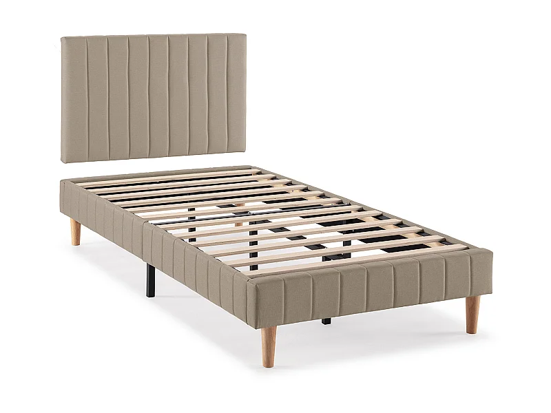 Polsterbett + kopfteil Eris 90x190 cm, Beige