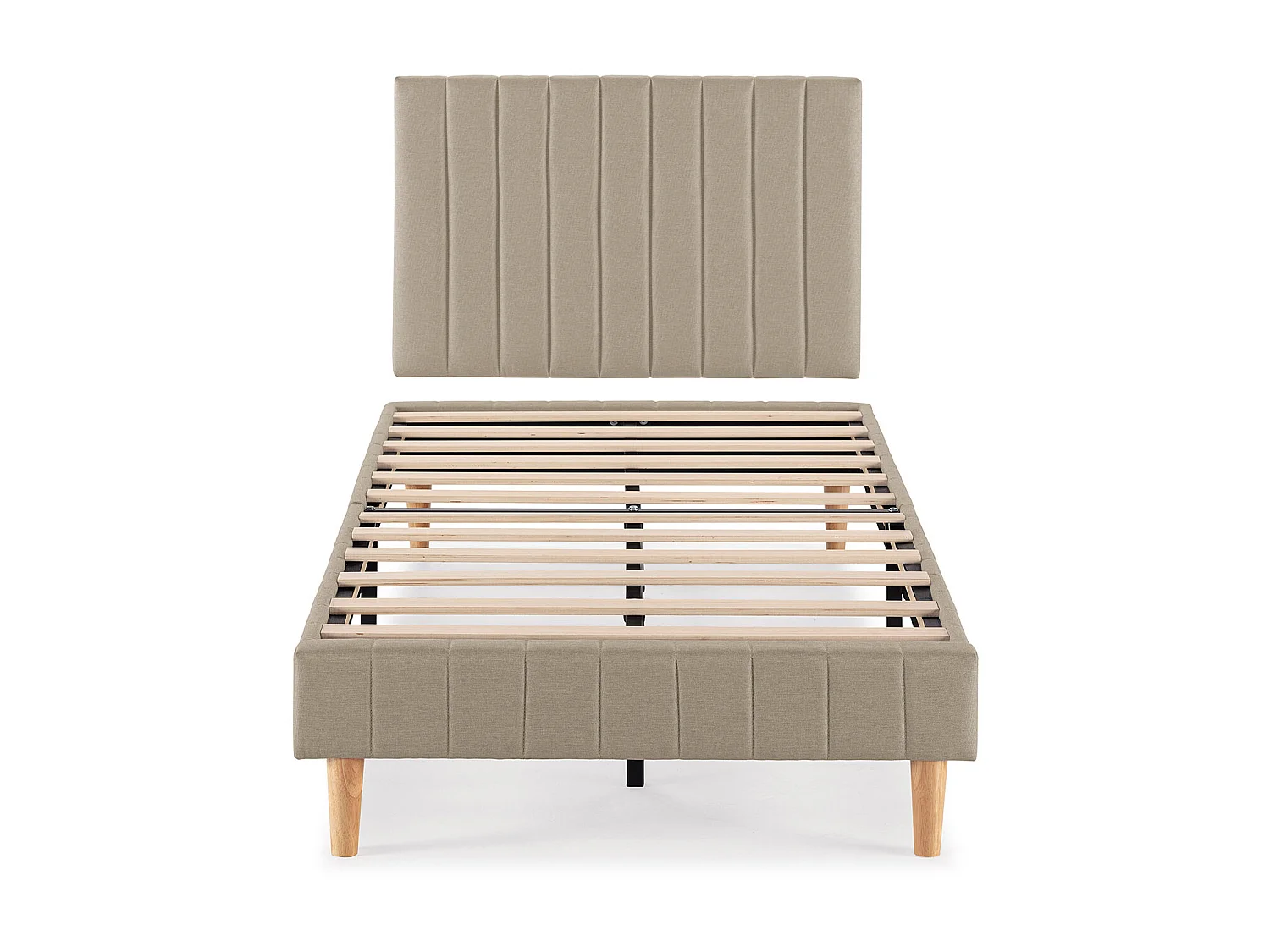 Sommier + tête de lit Eris 90x190 cm Beige