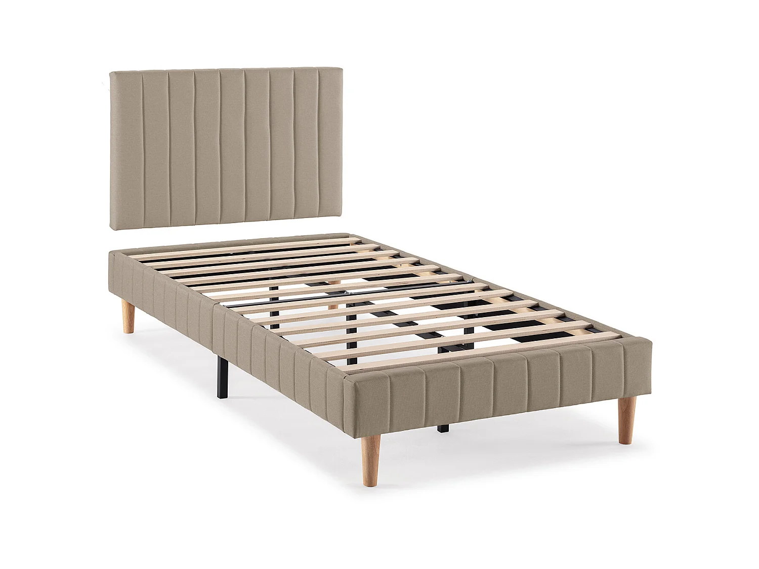 Sommier + tête de lit Eris 90x190 cm Beige