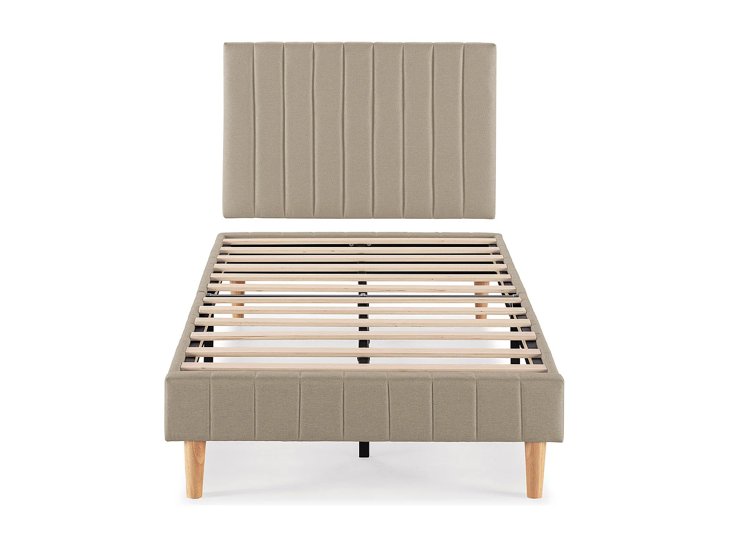 Sommier + tête de lit Eris 90x190 cm Beige