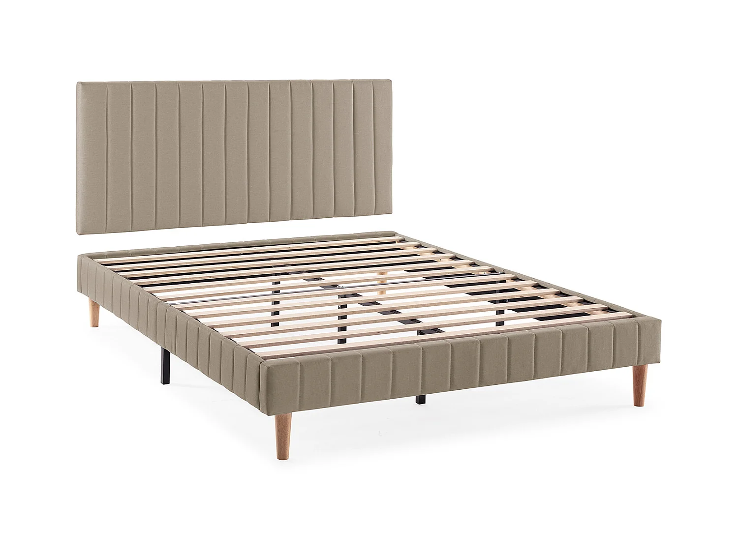 Sommier + tête de lit Eris 140x190 cm Beige