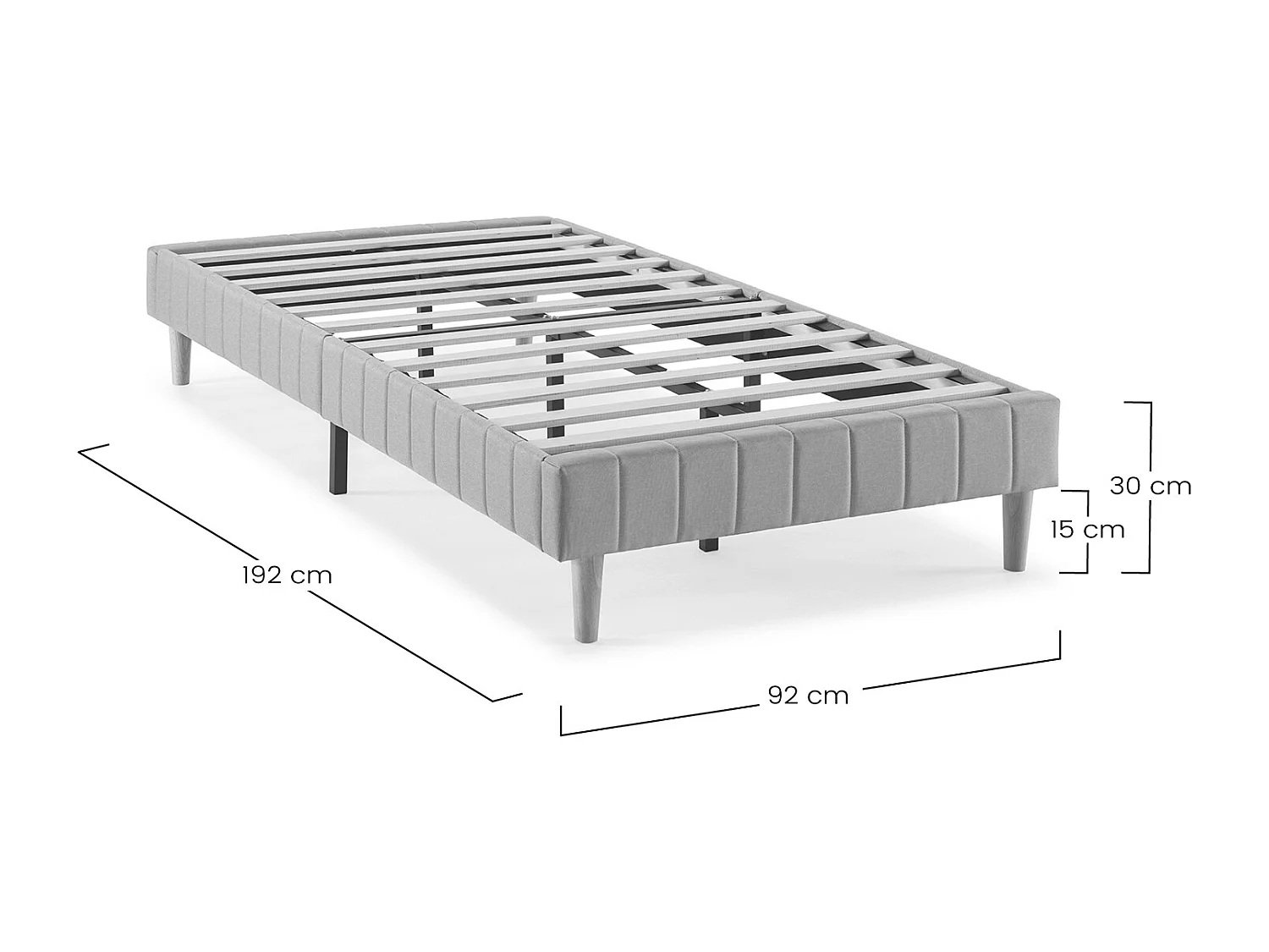 Base rembourrée Eris 90x190 cm Beige