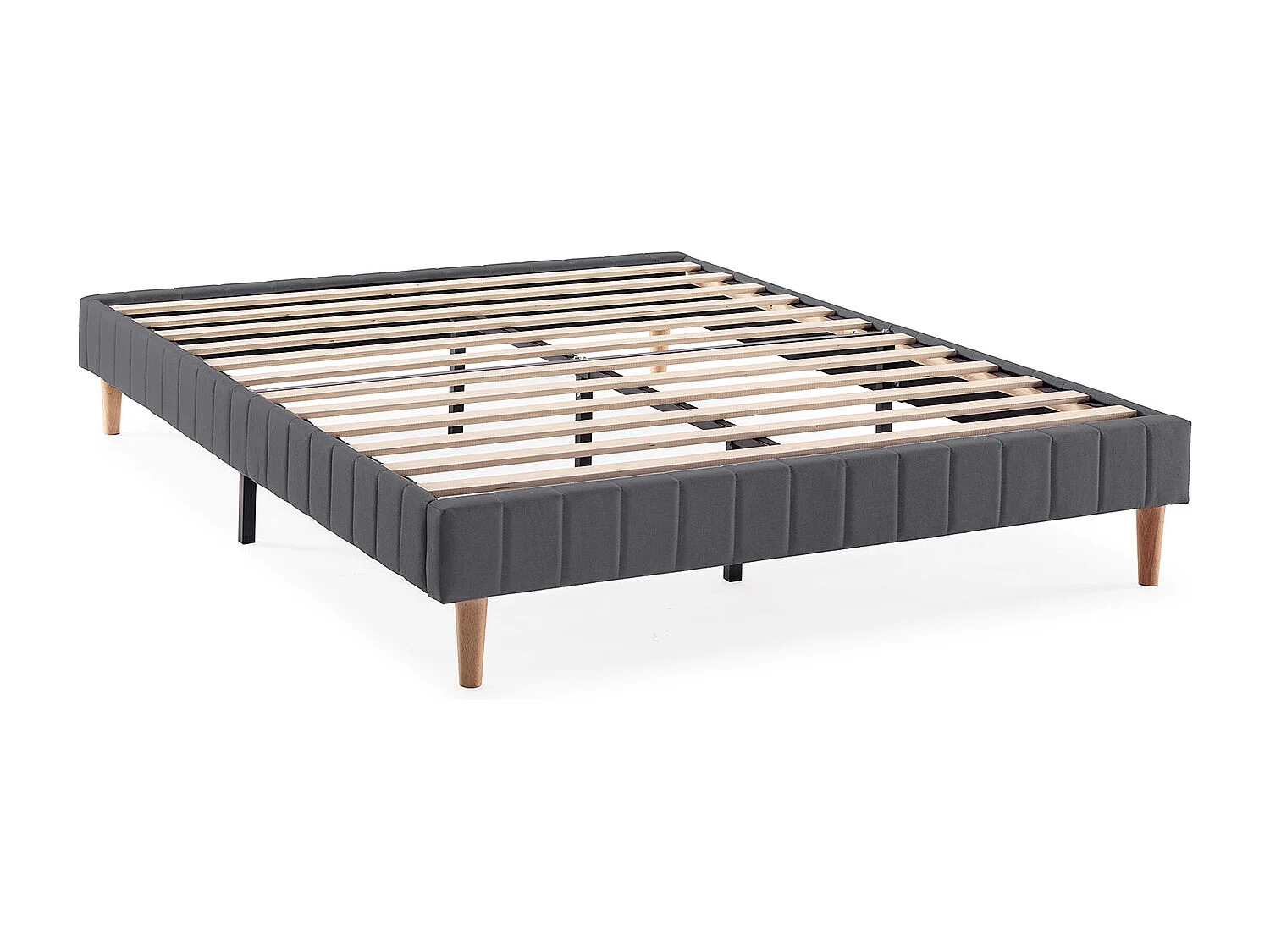 Base estofada Eris 150x190 cm cinza escuro