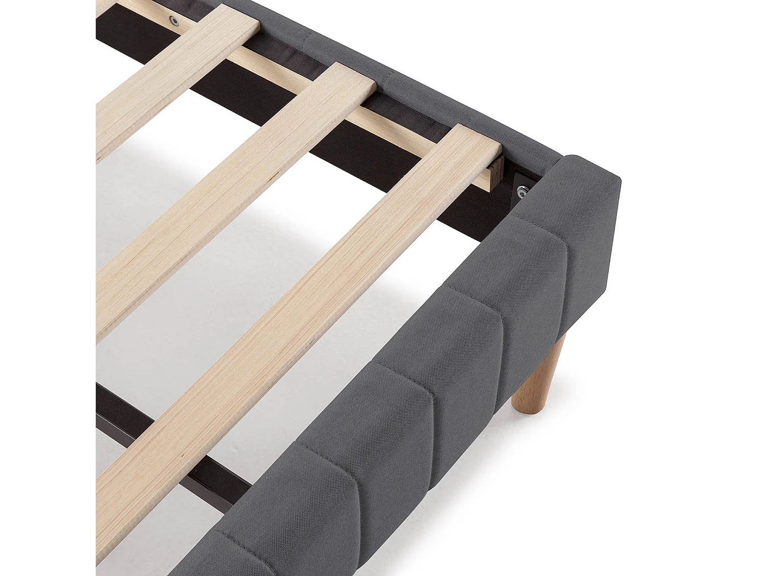 Base estofada Eris 150x190 cm cinza escuro