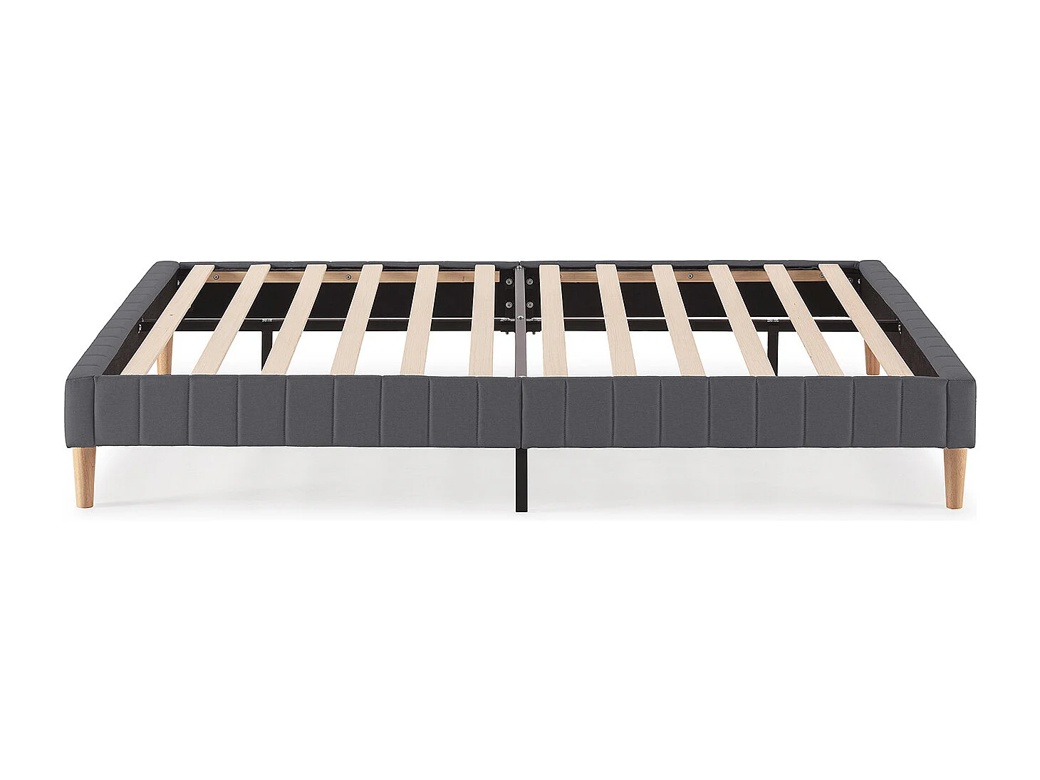 Base tapizada Eris 150x190 cm color Gris oscuro