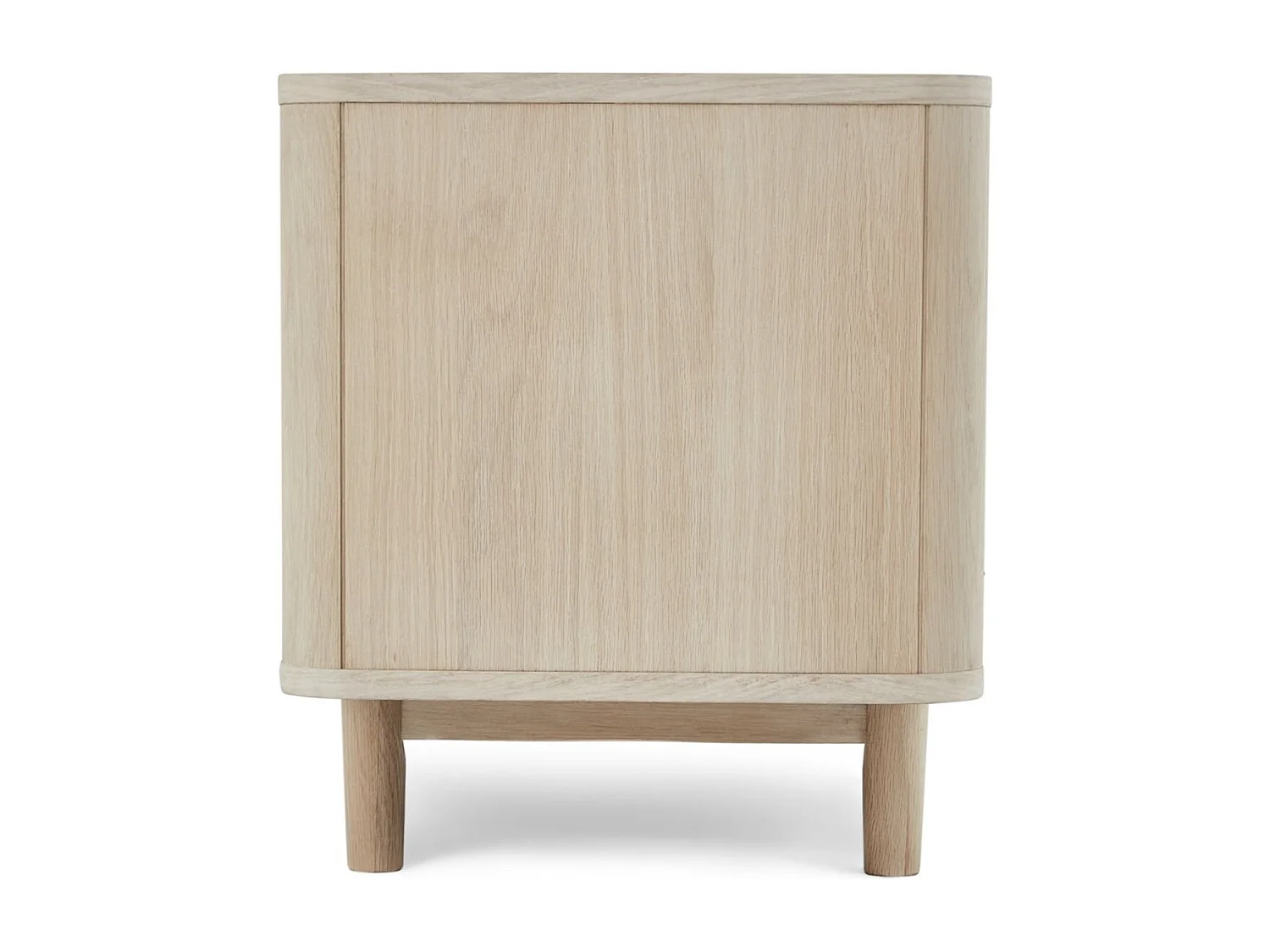Meuble TV Nyborg avec 3 portes et 2 niches - Chêne massif et MDF - huile blanche