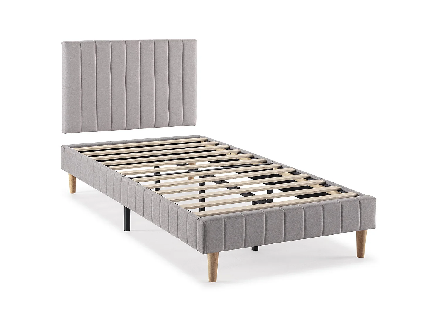 Sommier + tête de lit Eris 90x190 cm Gris clair