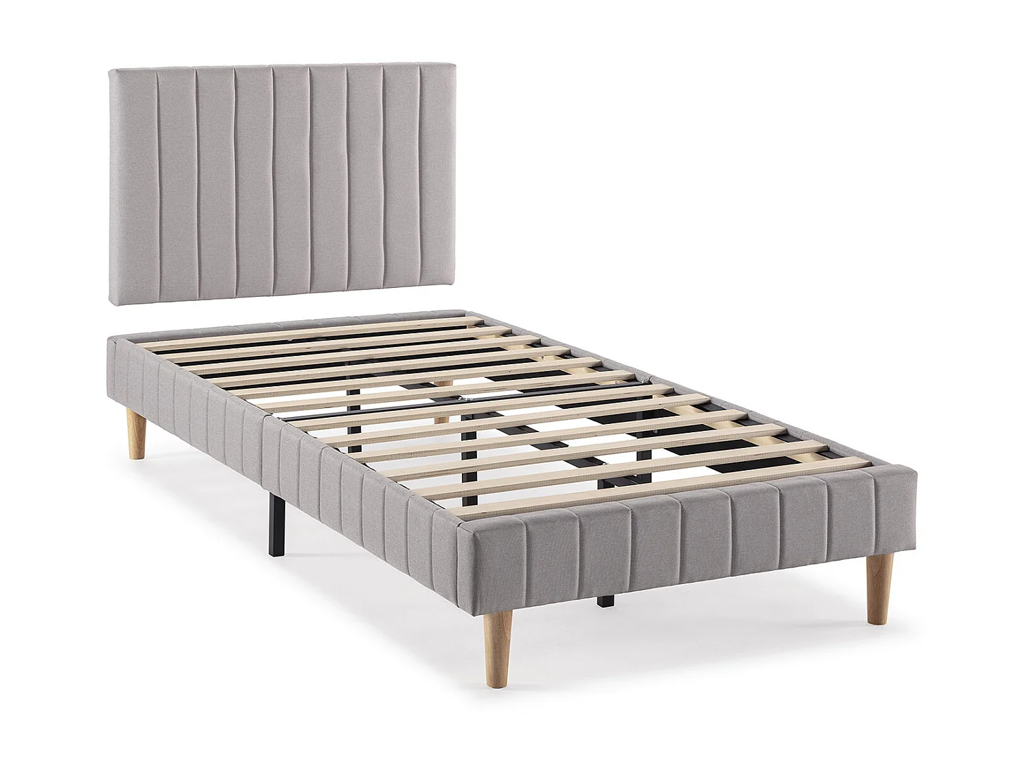 Sommier + tête de lit Eris 90x190 cm Gris clair