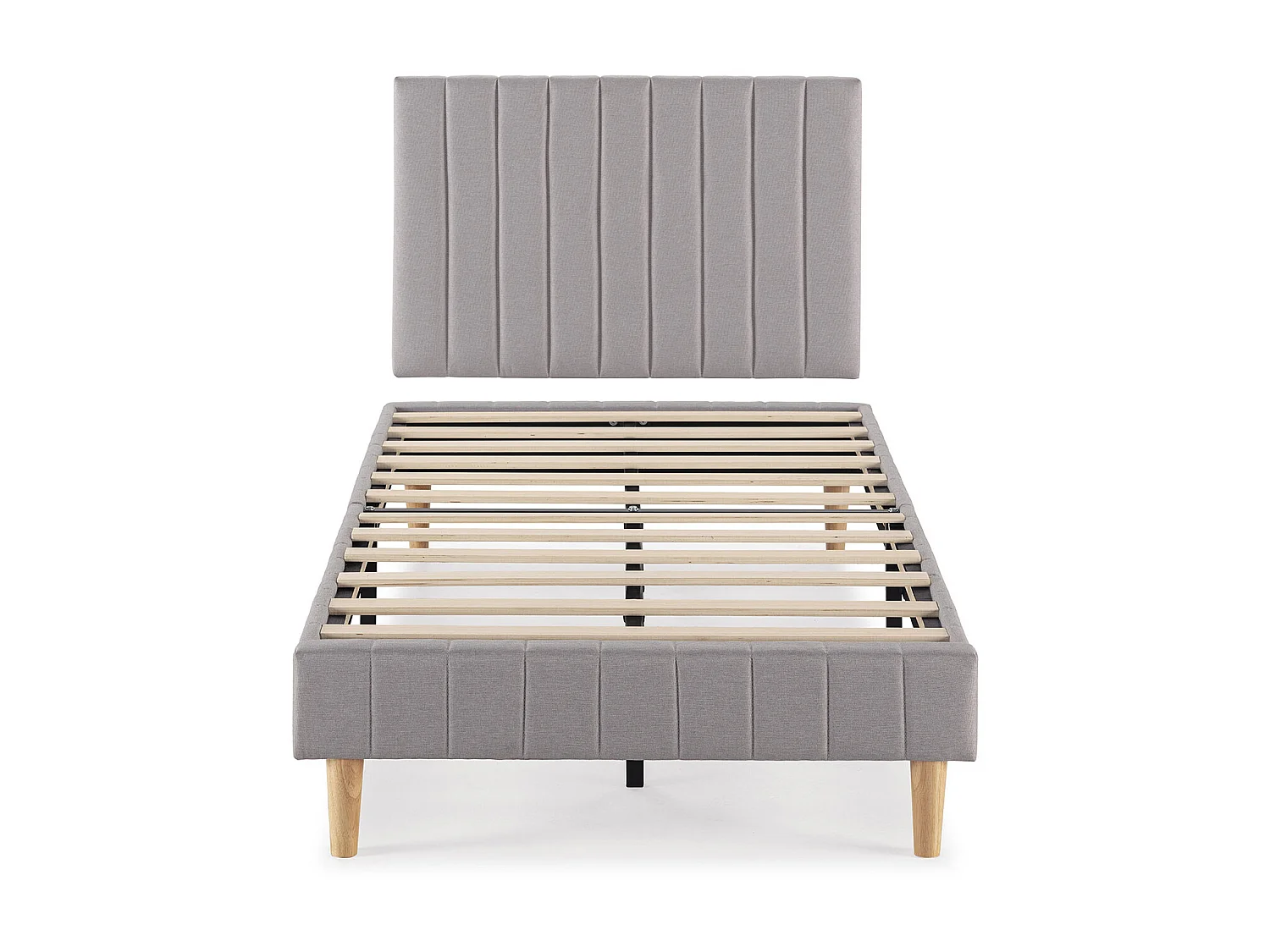 Sommier + tête de lit Eris 90x190 cm Gris clair