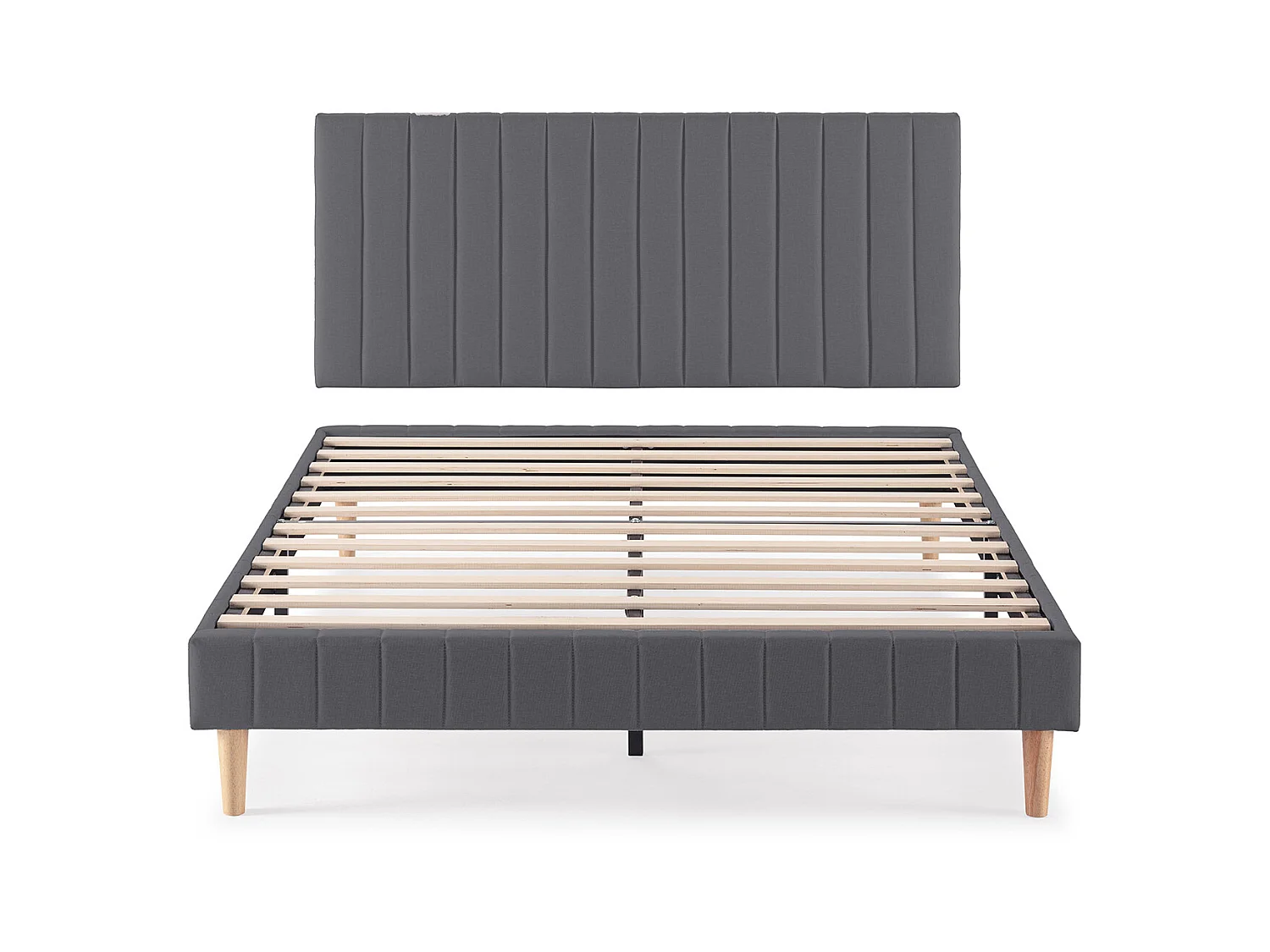 Polsterbett + kopfteil Eris 150x190 cm, Dunkelgrau