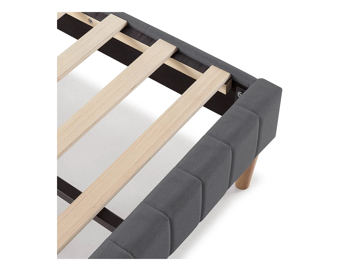 Sommier + tête de lit Eris 140x200 cm Gris foncé