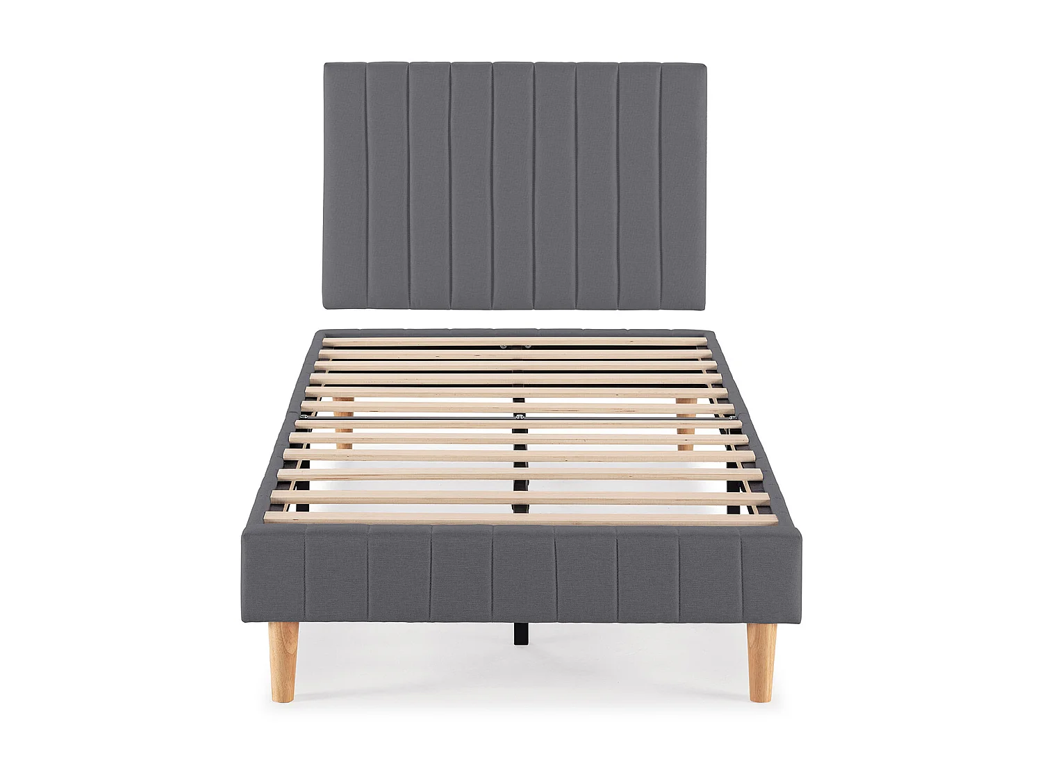 Beklede basis + hoofdeinde Eris 90x190 cm Donkergrijs