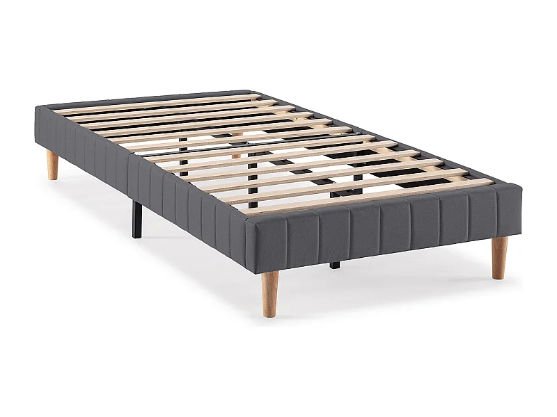 Beklede basis Eris 90x190 cm kleur Donkergrijs