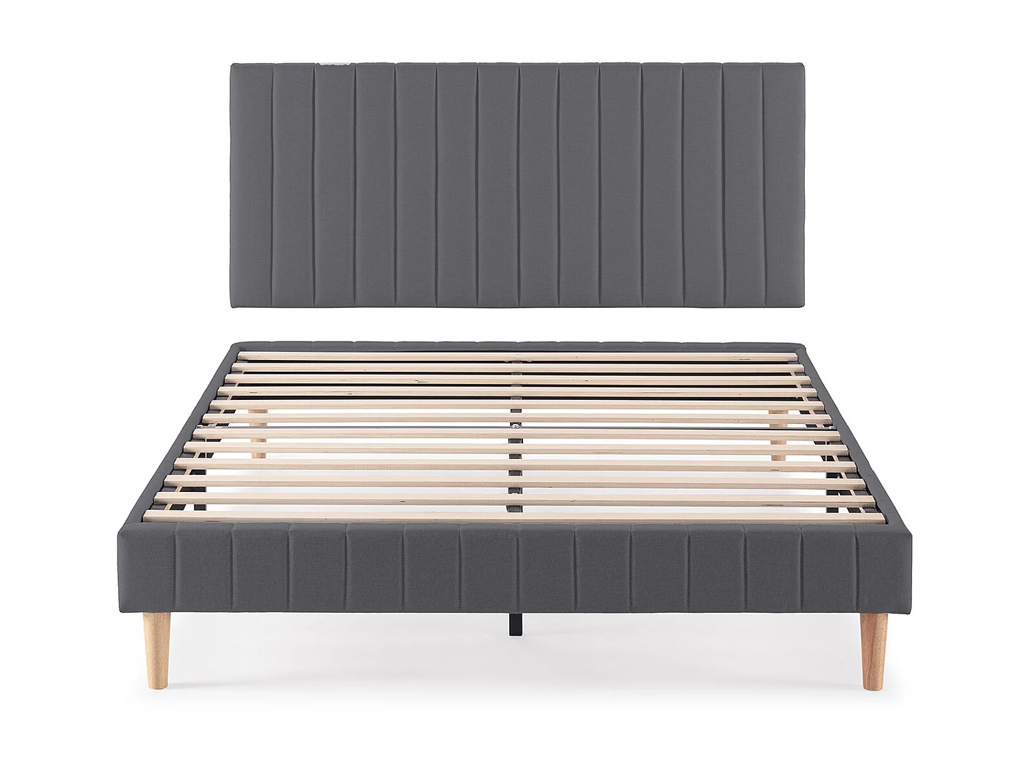 Sommier + tête de lit Eris 160x200 cm Gris foncé