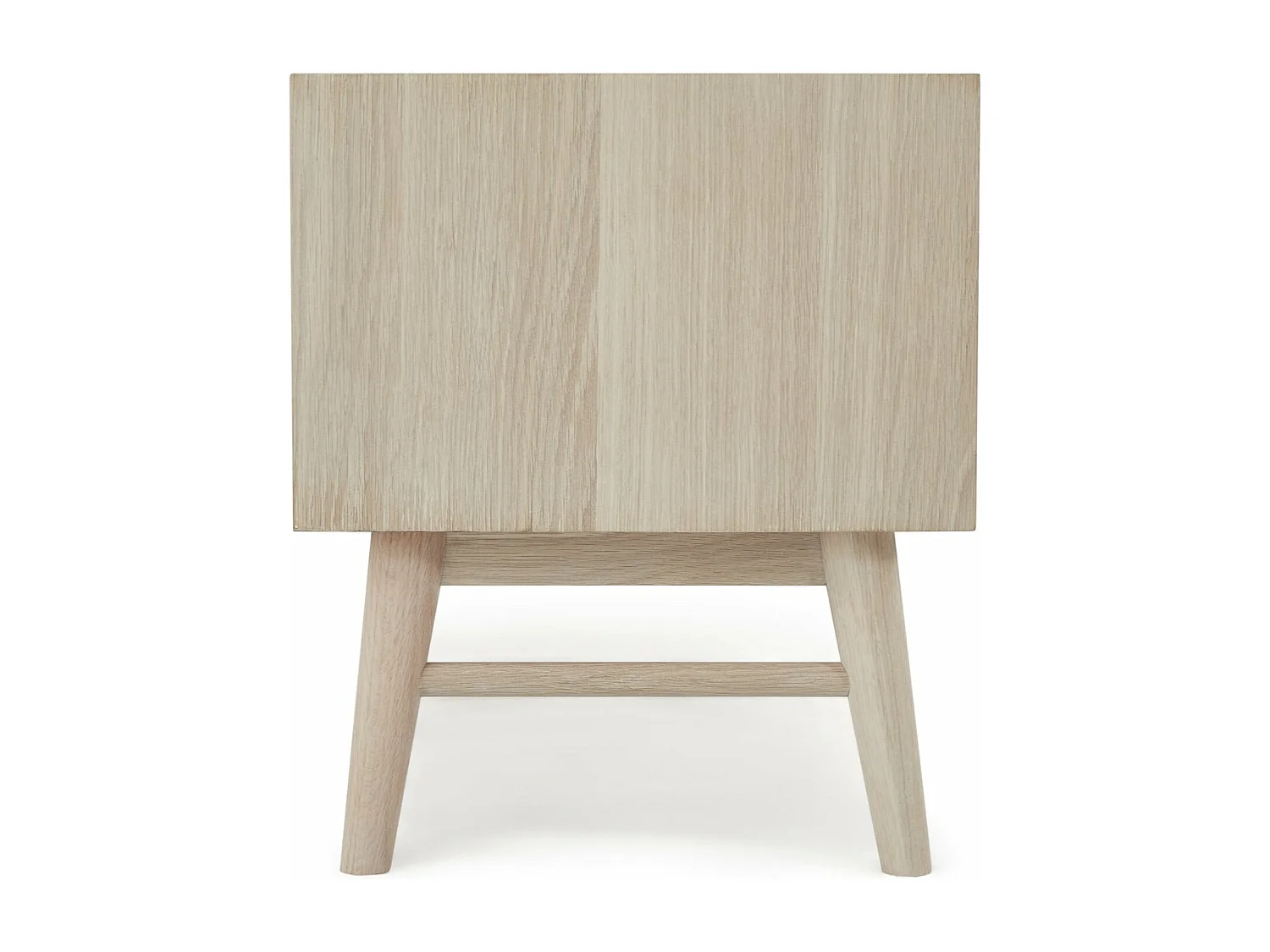 Tv-meubel Porto - 2 deuren, 1 nis - Massief eikenhout & MDF - Witte olie