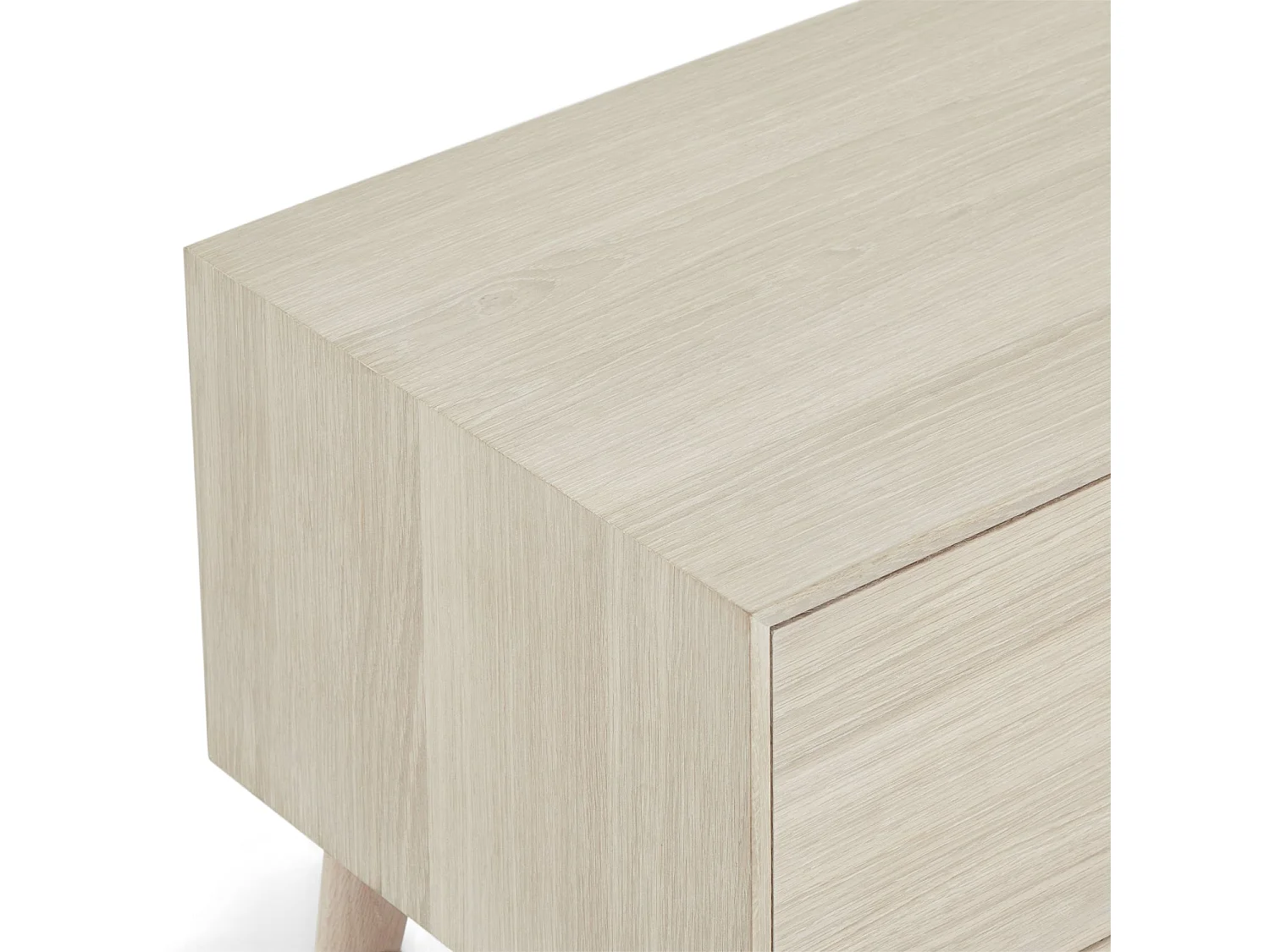 Tv-meubel Porto - 2 deuren, 1 nis - Massief eikenhout & MDF - Witte olie