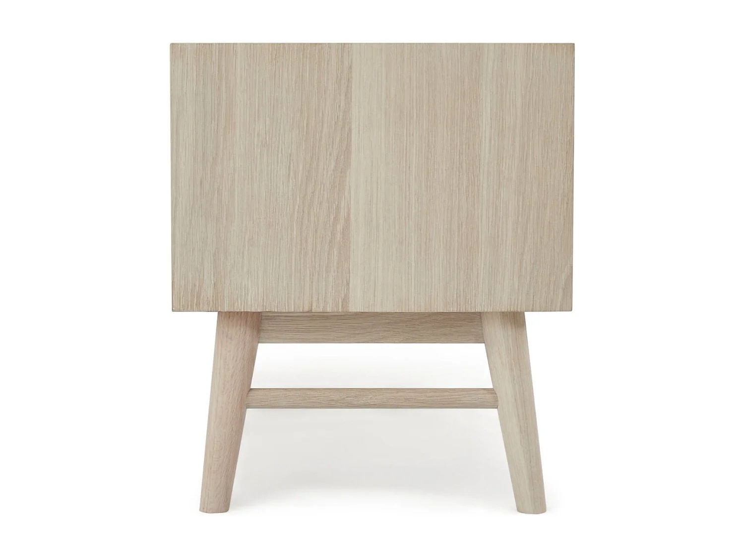 Meuble TV Porto avec 2 portes et 1 niche - Chêne massif et MDF - huile blanche