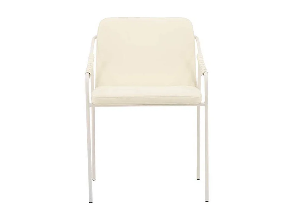 Tvist chaise de salle à manger avec accoudoirs Simili cuir PU beige
