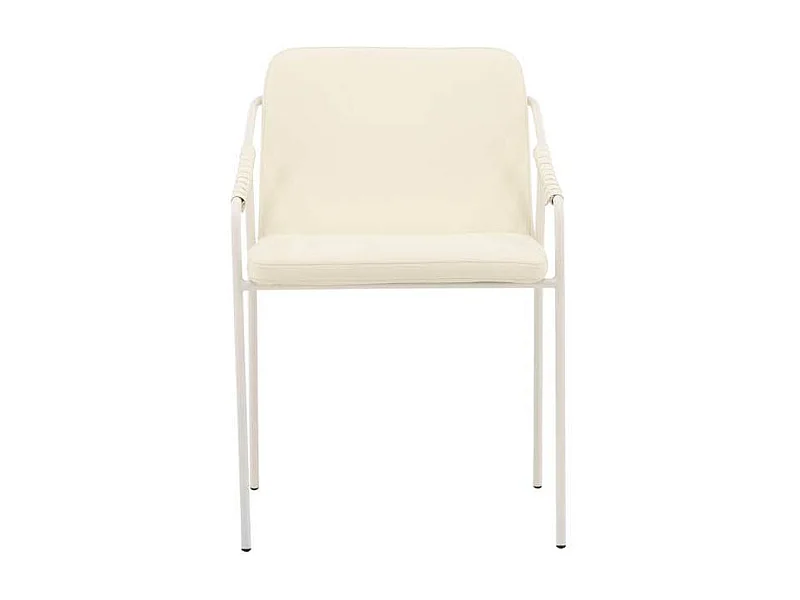 Tvist chaise de salle à manger avec accoudoirs Simili cuir PU beige