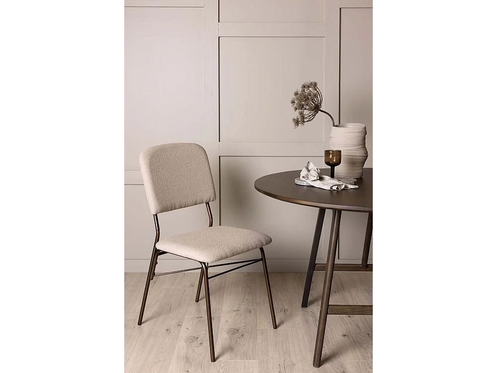 Seda chaise de salle à manger beige, marron