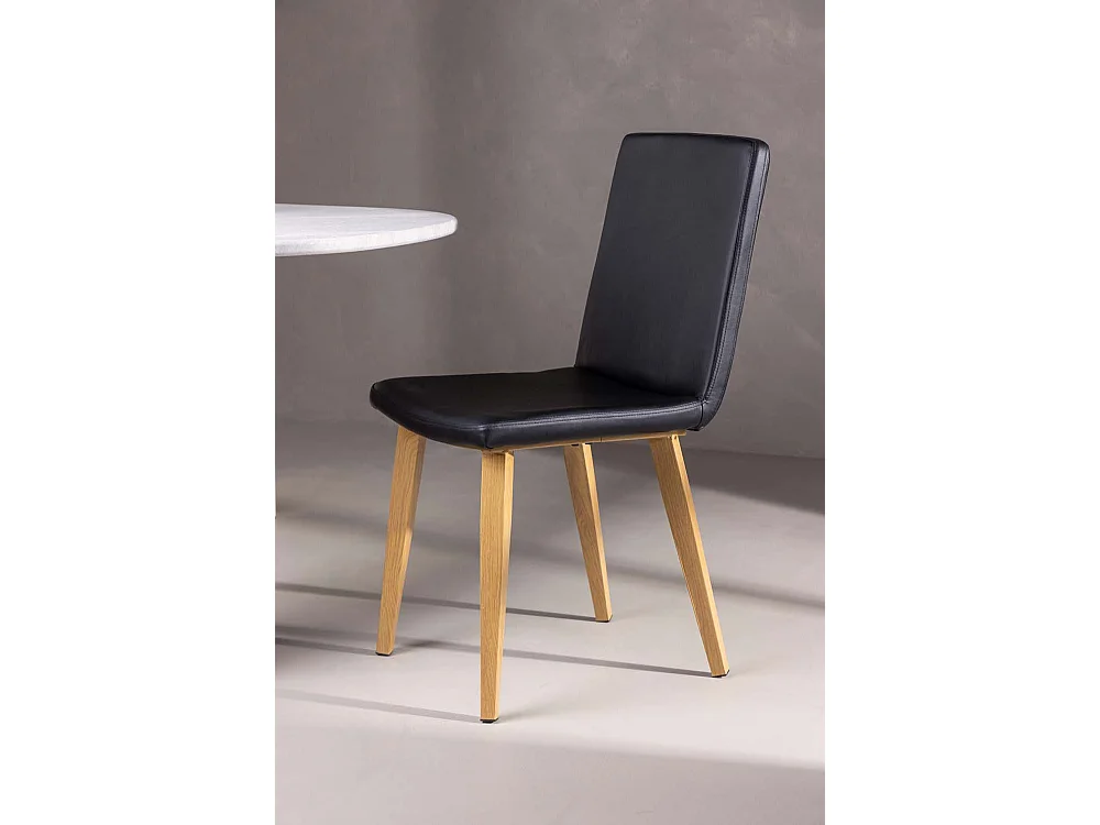 Today chaise de salle à manger Simili cuir PU noir, naturel