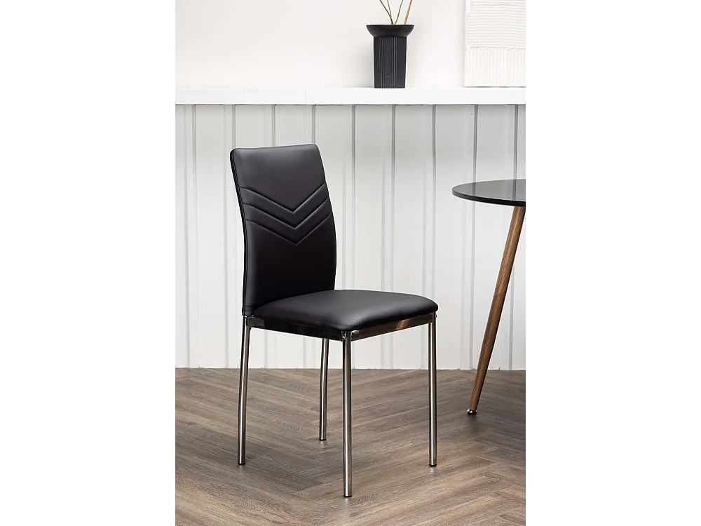 Lily chaise de salle à manger Simili cuir PU noir