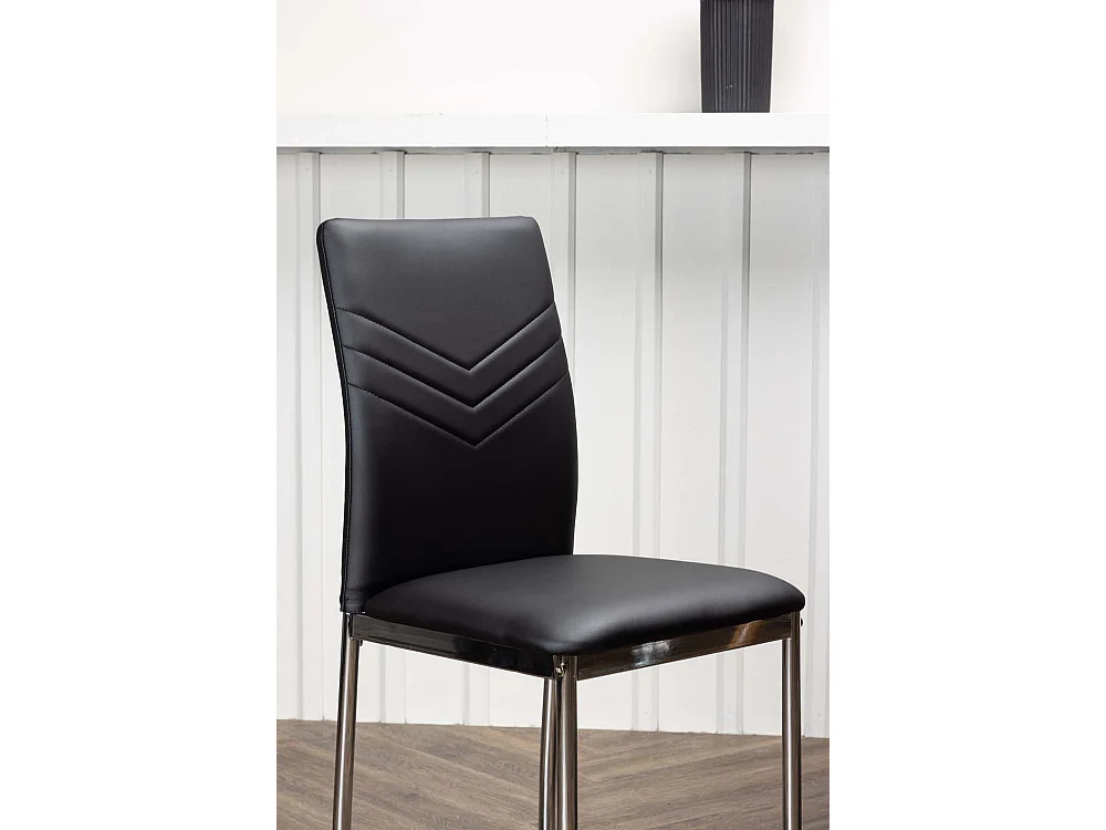 Lily chaise de salle à manger Simili cuir PU noir