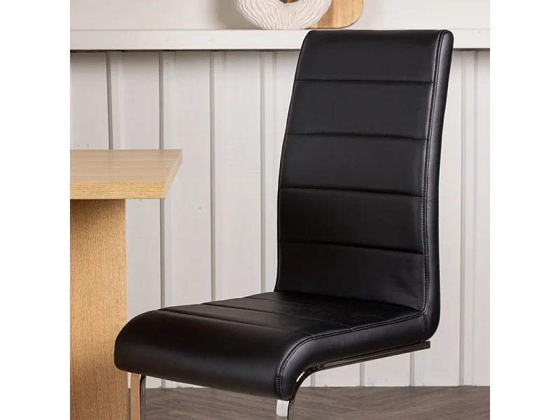 Tempo eetkamerstoel PU kunstleer zwart.