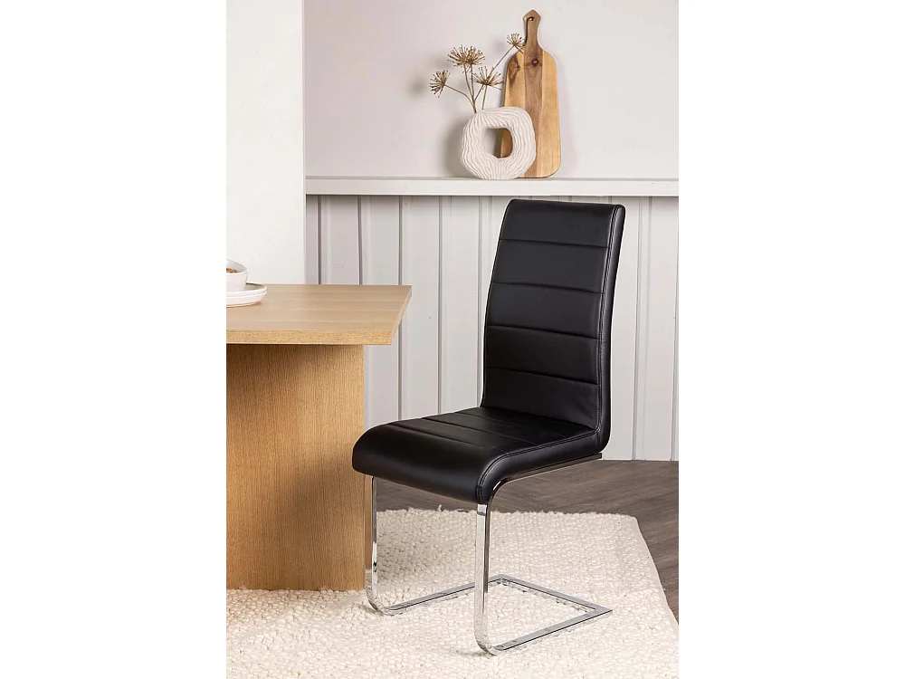 Tempo chaise de salle à manger Simili cuir PU noir