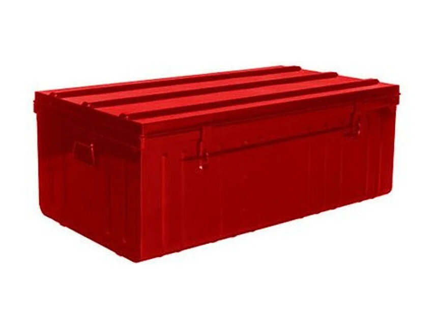 Grandes malles acier rouge Dax - Lot de 3