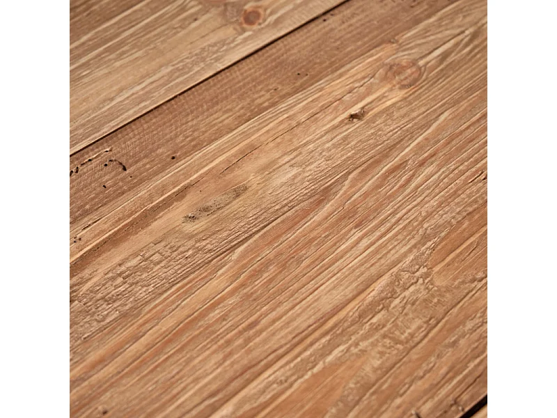 Table de bar ronde D. 89 cm en bois massif pin recyclé - CHALET