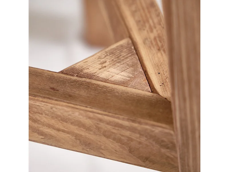 Table de bar ronde D. 89 cm en bois massif pin recyclé - CHALET